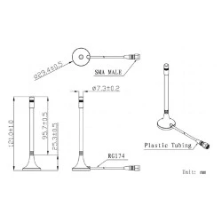 Κεραία RF 433MHz μαγνητική με καλώδιο 50cm & τερματικό κονέκτορα SMA αρσενικό