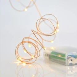20 led λαμπάκια σε σειρά μπαταρίας θερμό φως με ασημί καλώδιο χαλκού IP20 επεκτεινόμενα