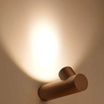 Led φωτιστικό επίτοιχο στεγανό IP44 κυλινδρικό σε χρυσό χρώμα 6W 570Lm 3000K θερμό φως από αλουμίνιο