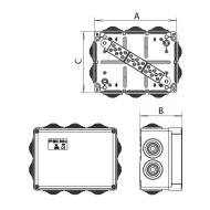 Κουτί διακλάδωσης πυροπροστασίας 155x115x79mm 9 πόλων (9P) IP54 με διατομή αγωγού 4mm