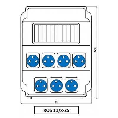 Πινακας εργοταξιακός SEZ με 7 πρίζες σούκο 16A 230v IP54 241x343mm