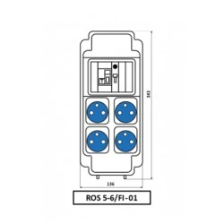 Πινακας εργοταξιακός SEZ με 4 πριζες σουκο 16A 230v IP54