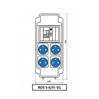 Πινακας εργοταξιακός SEZ με 4 πριζες σουκο 16A 230v IP54