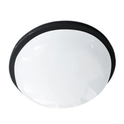 Led SMD απλίκα μαύρη στρόγγυλη slim πλαστική 20W 1800Lm 3000k θερμό λευκό φως στεγανή