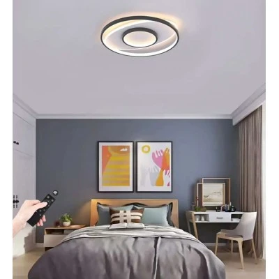 Φωτιστικό led light DAROCA  χρώμα λευκό & μαύρο CCT 77W 7700lm με διαστάσεις Φ50cm x6cm