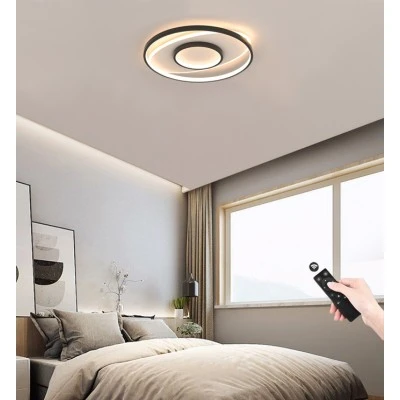 Φωτιστικό led light DAROCA  χρώμα λευκό & μαύρο CCT 77W 7700lm με διαστάσεις Φ50cm x6cm