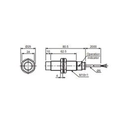 Διακόπτης επαγωγικός LONG AUTONICS PRL18-8DP2 DC Φ18 PNP NC 12-24VDC 8.0mm 3 καλωδίων 