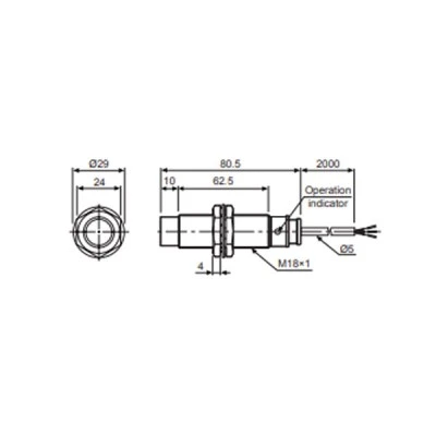 Διακόπτης επαγωγικός LONG AUTONICS PRL18-8DP2 DC Φ18 PNP NC 12-24VDC 8.0mm 3 καλωδίων 