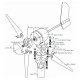 Ανεμογεννήτρια οριζόντιου άξονα HJL-600A με τρία φτερά 600Watt/24V και εξωτερικό ρυθμιστή φόρτισης MPPT