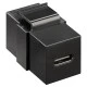 GOOBAY keystone module USB-C 3.2 Gen 2 61261 θηλυκό σε θηλυκό μαύρο χρώμα GOOBAY keystone module USB-C 3.2 Gen 2 61261 θηλυκό σε θηλυκό μαύρο χρώμα