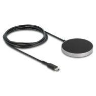 Ασύρματος φορτιστής 15W μαγνητικός DELOCK 66467 σε μαύρο χρώμα