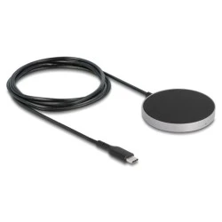 Ασύρματος φορτιστής 15W μαγνητικός DELOCK 66467 σε μαύρο χρώμα
