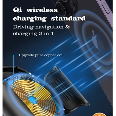 LDNIO ασύρματος φορτιστής & βάση αυτοκινήτου 15W MW21-1 με στήριξη σε ταμπλό ή παρμπρίζ