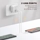 LDNIO φορτιστής τοίχου A201 με καλώδιο USB-C σε USB 2x θύρες εξόδου USB με μέγιστη απόδοση 12W σε λευκό χρώμα