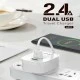 LDNIO φορτιστής τοίχου A201 με καλώδιο USB-C σε USB 2x θύρες εξόδου USB με μέγιστη απόδοση 12W σε λευκό χρώμα