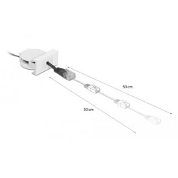 DELOCK module καλώδιο RJ45 Easy 45 81361 Cat.5e ανασυρόμενο 50cm σε μαύρο χρώμα