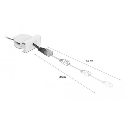 DELOCK module καλώδιο RJ45 Easy 45 81361 Cat.5e ανασυρόμενο 50cm σε μαύρο χρώμα DELOCK module καλώδιο RJ45 Easy 45 81361 Cat.5e ανασυρόμενο 50cm σε μαύρο χρώμα