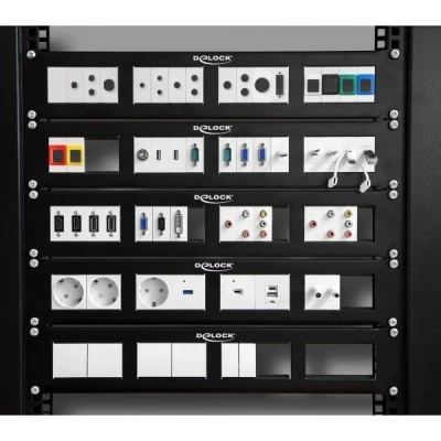 DELOCK D-Type module βάση 81405 για Easy 45 patch panel 45x45mm σετ 5 τεμάχια