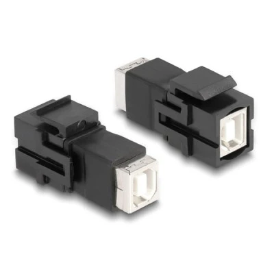 DELOCK Keystone module USB Type-B 86600 θηλυκό σε θηλυκό για την επέκταση καλωδίου USB Type-B σε μαύρο χρ΄΄ωμα