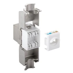 GOOBAY Keystone module RJ45 CAT 6A 90864 STP 500 MHz slim-line ασημί χρώμα