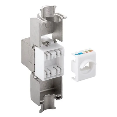 GOOBAY Keystone module RJ45 CAT 6A 90864 STP 500 MHz slim-line ασημί χρώμα