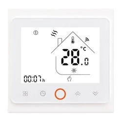 Smart WiFi θερμοστάτης πετρελαίου BHT-002-GBLWDB dual band χωνευτός λευκός