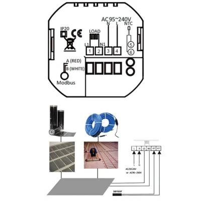 Smart WiFi θερμοστάτης πετρελαίου BHT-002-GBLWDB dual band χωνευτός λευκός