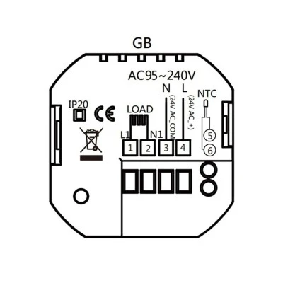 Smart Wi-Fi θερμοστάτης πετρελαίου BHT-009GBLW χωνευτός μαύρος για ομοιόμορφο και άνετο έλεγχο της θερμοκρασίας
