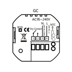 Smart Wi-Fi θερμοστάτης αερίου BHT-009GCLW χωνευτός μαύρος για ομοιόμορφο και άνετο έλεγχο της θερμοκρασίας