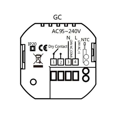Smart Wi-Fi θερμοστάτης αερίου BHT-009GCLW χωνευτός μαύρος για ομοιόμορφο και άνετο έλεγχο της θερμοκρασίας