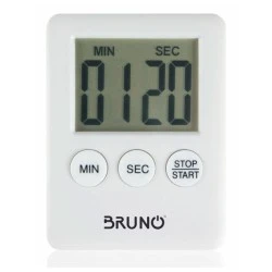 BRUNO χρονόμετρο & αντίστροφη μέτρηση BRN-0063, LCD, με μαγνήτη σε λευκό χρώμα
