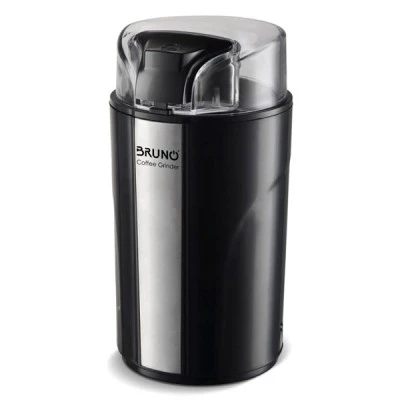 BRUNO μύλος άλεσης καφέ BRN-0094, 200W inox-μαύρο με ανοξείδωτες λεπίδες για άλεση κόκκων καφέ, φρέσκων μπαχαρικών, βοτάνων & σπόρων