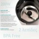 BRUNO μύλος άλεσης καφέ BRN-0094, 200W inox-μαύρο με ανοξείδωτες λεπίδες για άλεση κόκκων καφέ, φρέσκων μπαχαρικών, βοτάνων & σπόρων
