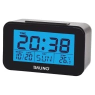 BRUNO ξυπνητήρι BRN-0130 με μέτρηση θερμοκρασίας, °C & °F σε μαύρο χρώμα