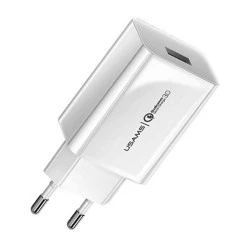 Φορτιστής τοίχου USAMS T22 1x USB, QC3.0 fast charging 18W 3A σε λευκό χρώμα
