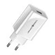 Φορτιστής τοίχου USAMS T22 1x USB, QC3.0 fast charging 18W 3A σε λευκό χρώμα Φορτιστής τοίχου USAMS T22 1x USB, QC3.0 fast charging 18W 3A σε λευκό χρώμα