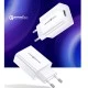 Φορτιστής τοίχου USAMS T22 1x USB, QC3.0 fast charging 18W 3A σε λευκό χρώμα Φορτιστής τοίχου USAMS T22 1x USB, QC3.0 fast charging 18W 3A σε λευκό χρώμα