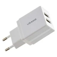 USAMS φορτιστής τοίχου T24 US-CC090 με 2 USB θύρες εξόδου για ταυτόχρονη φόρτιση 2 συσκευών με μέγιστη απόδοση 2.1Α