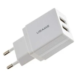 USAMS φορτιστής τοίχου T24 US-CC090 με 2 USB θύρες εξόδου για ταυτόχρονη φόρτιση 2 συσκευών με μέγιστη απόδοση 2.1Α USAMS φορτιστής τοίχου T24 US-CC090 με 2 USB θύρες εξόδου για ταυτόχρονη φόρτιση 2 συσκευών με μέγιστη απόδοση 2.1Α