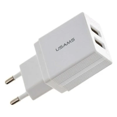 USAMS φορτιστής τοίχου T24 US-CC090 με 2 USB θύρες εξόδου για ταυτόχρονη φόρτιση 2 συσκευών με μέγιστη απόδοση 2.1Α USAMS φορτιστής τοίχου T24 US-CC090 με 2 USB θύρες εξόδου για ταυτόχρονη φόρτιση 2 συσκευών με μέγιστη απόδοση 2.1Α