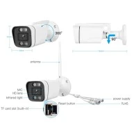 VSTARCAM smart IP κάμερα με νυχτερινή λειτουργία CS58, IP66, 3MP, WiFi ανίχνευση καπνού & αμφίδρομη μεταφορά φωνής και ήχου