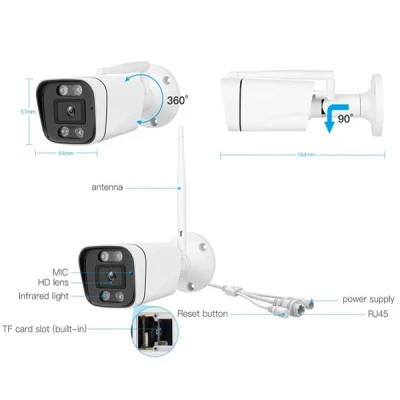 VSTARCAM smart IP κάμερα με νυχτερινή λειτουργία CS58, IP66, 3MP, WiFi ανίχνευση καπνού & αμφίδρομη μεταφορά φωνής και ήχου