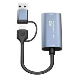 CABLETIME HDMI video capture CT-ACHC-AG, USB & USB-C, 4K/60Hz, γκρι
