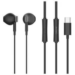 CELEBRAT earphones με μικρόφωνο D12, USB-C, 1.2m, μαύρα
