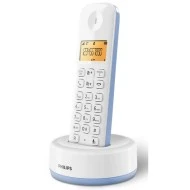 PHILIPS ασύρματο τηλέφωνο D1601S-34 με φωτιζόμενη οθόνη & ελληνικό μενού σε λευκό-μπλε χρώμα
