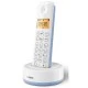 PHILIPS ασύρματο τηλέφωνο D1601S-34 με φωτιζόμενη οθόνη & ελληνικό μενού σε λευκό-μπλε χρώμα