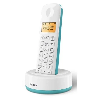 PHILIPS ασύρματο τηλέφωνο D1601T-34 με ελληνικό μενού & φωτιζόμενη οθόνη σε λευκό-πράσινο χρώμα PHILIPS ασύρματο τηλέφωνο D1601T-34 με ελληνικό μενού & φωτιζόμενη οθόνη σε λευκό-πράσινο χρώμα
