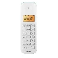 PHILIPS ασύρματο τηλέφωνο D1601T-34 με ελληνικό μενού & φωτιζόμενη οθόνη σε λευκό-πράσινο χρώμα
