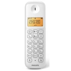 Ασύρματο τηλέφωνο PHILIPS D1601W-34 με ελληνικό μενού σε λευκό χρώμα