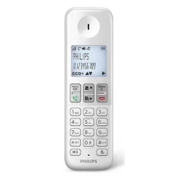Ασύρματο τηλέφωνο PHILIPS D2501S-34 με ανοιχτή ακρόαση, ελληνικό μενού & φωτιζόμενη οθόνη σε λευκό-μπλε χρώμα